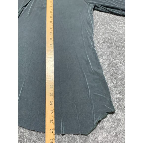 Boston Proper Open Front Sweater Cardigan Women Size M Green Stretch Slinky - Picture 10 of 11